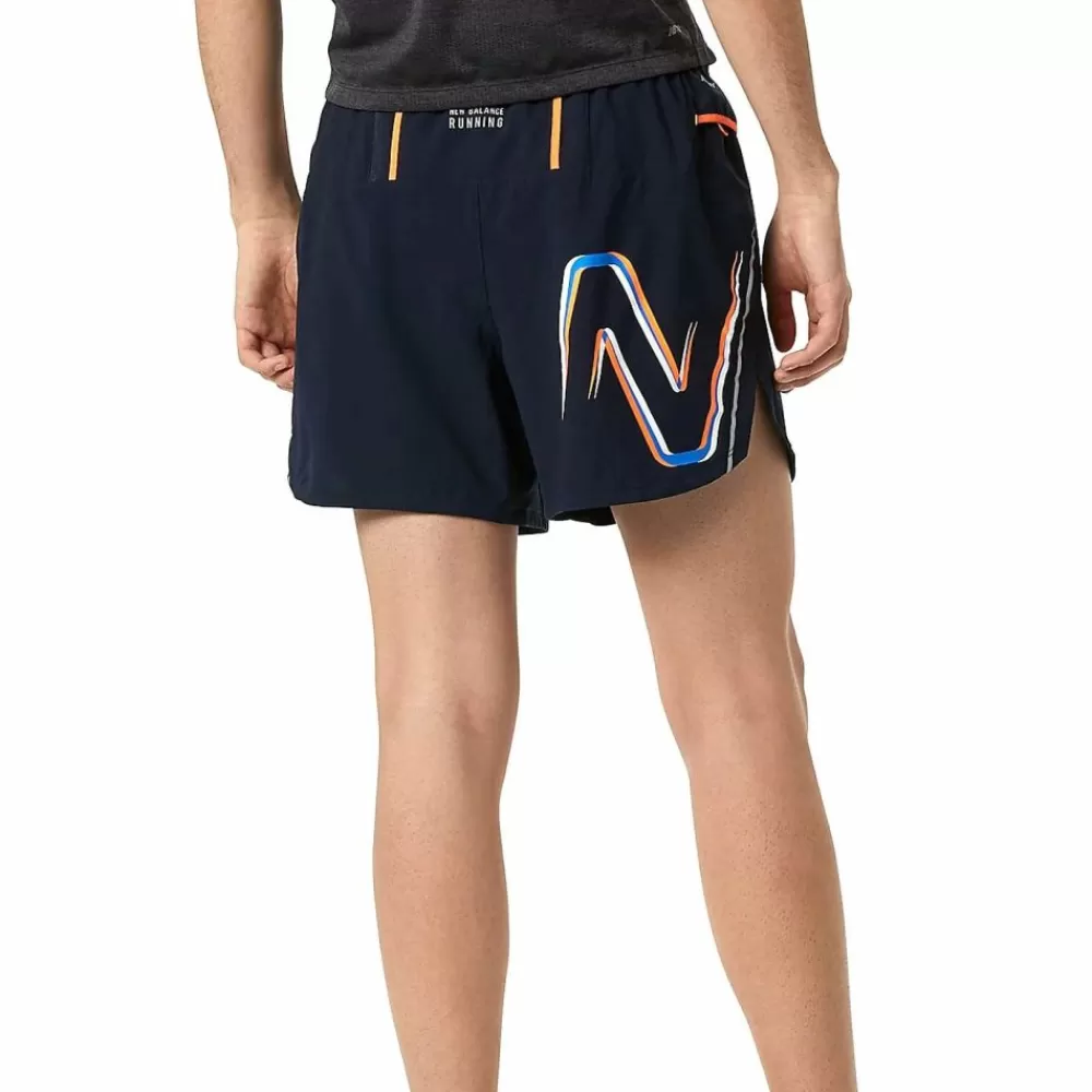 * New Balance Graphic Impact Run 5 Inch Short